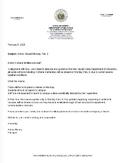 School closure 2/9/26